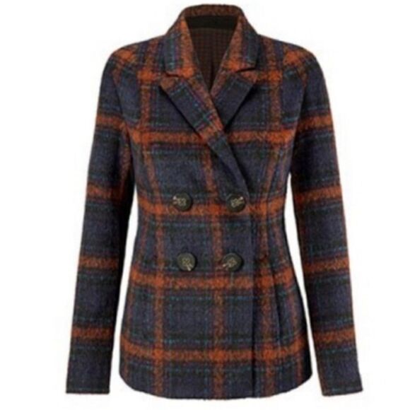 Cabi Plaid Checkmate 3736 Wool Blend Blazer Jacket - Picture 3 of 14